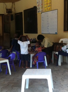 Children receiving their daily lesson